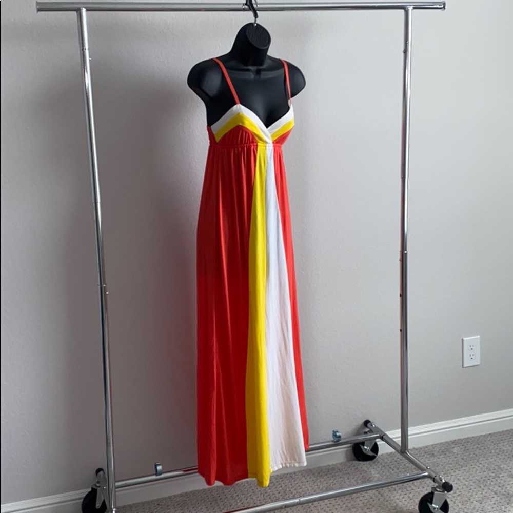 Tri-color maxi dress